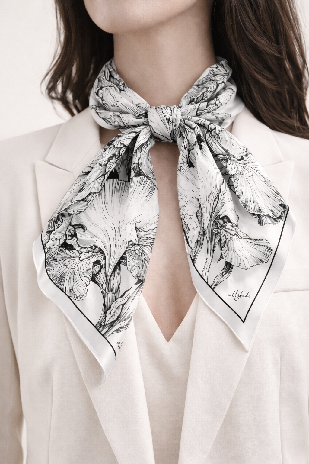 Iris Noir silk scarf