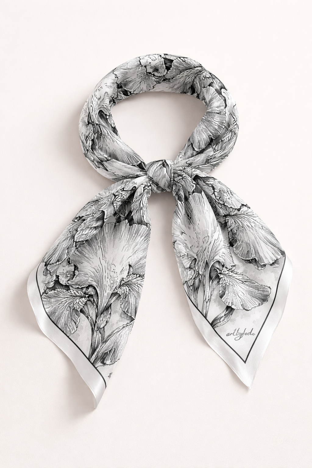 Iris Noir silk scarf