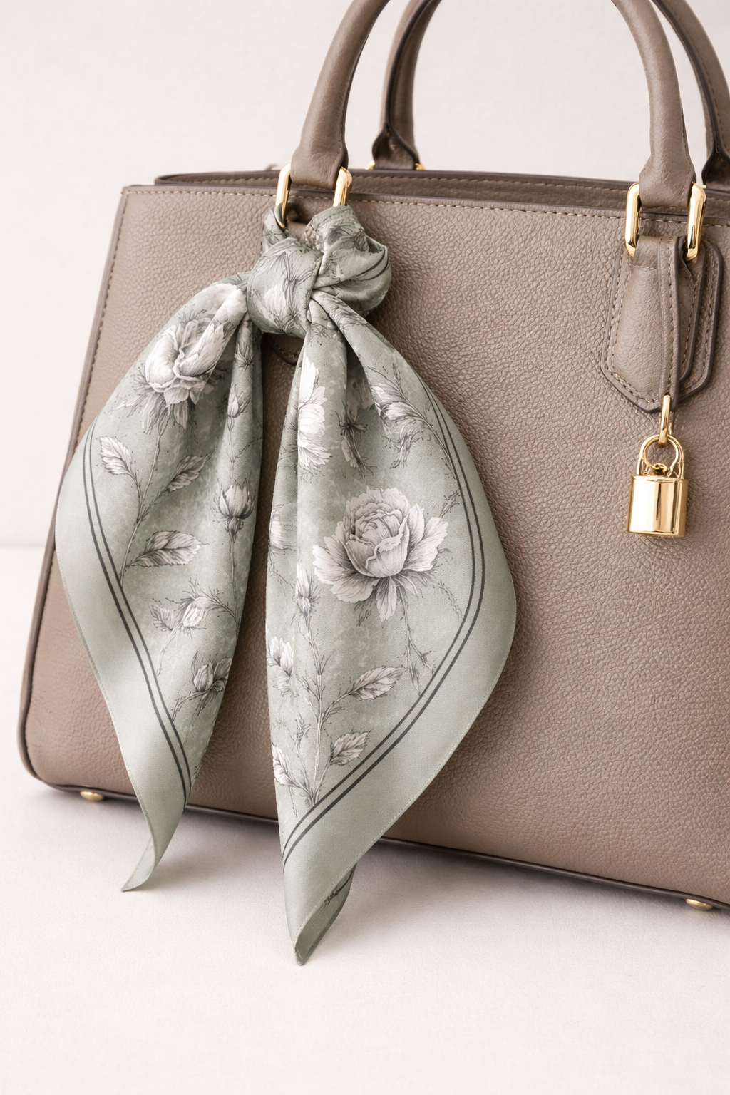Botanical rose silk scarf