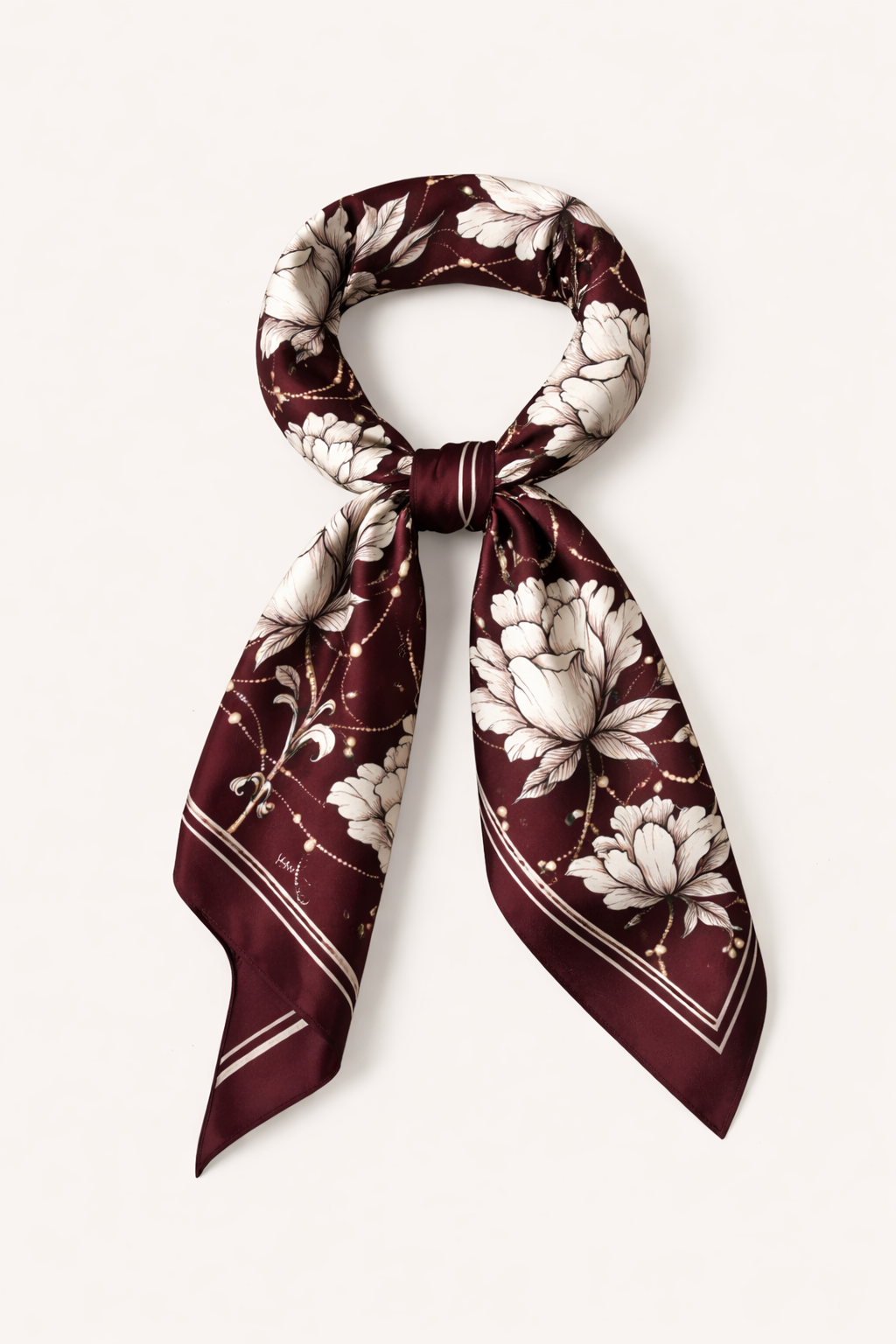 MIDNIGHT PEONY Silk Scarf