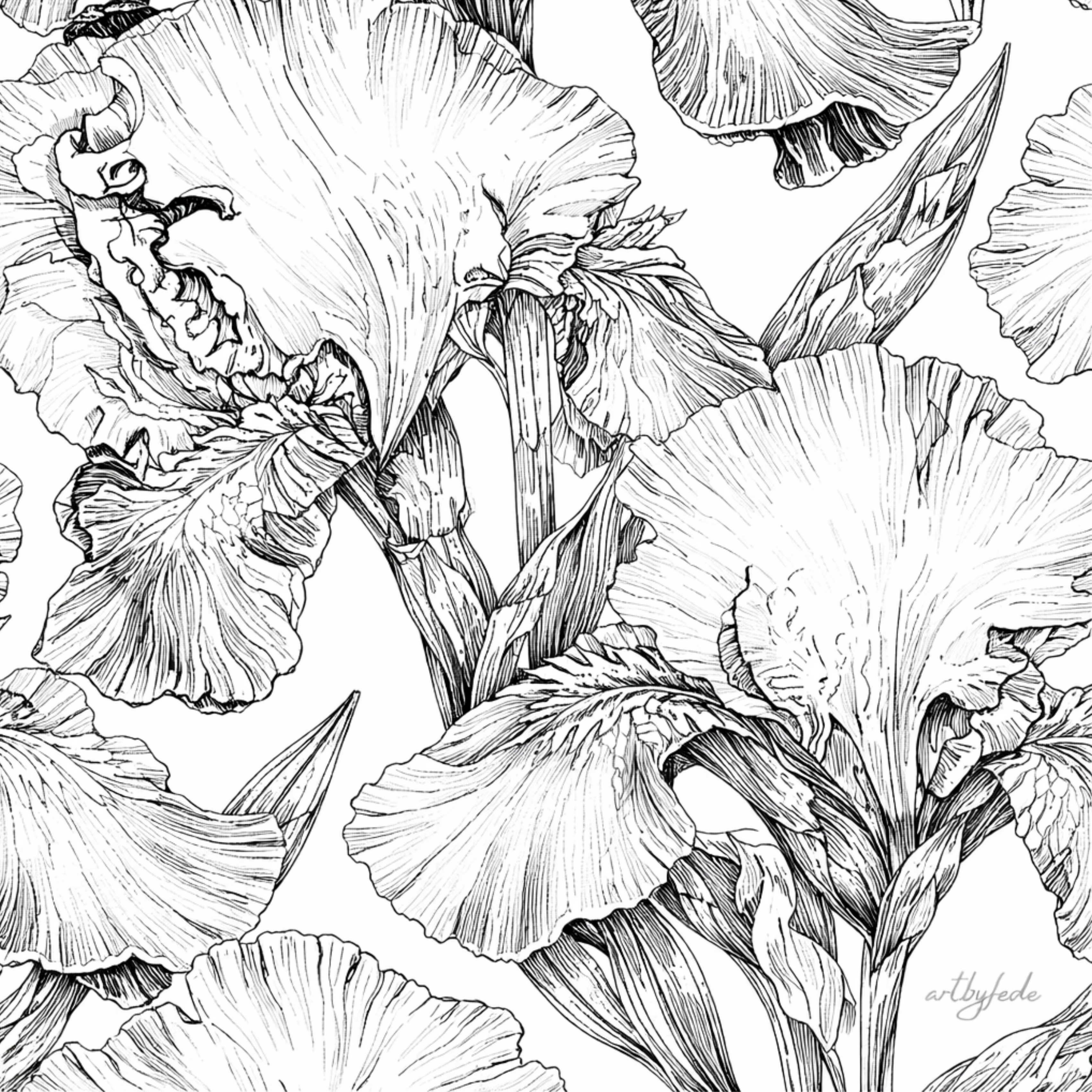 Iris Noir silk scarf